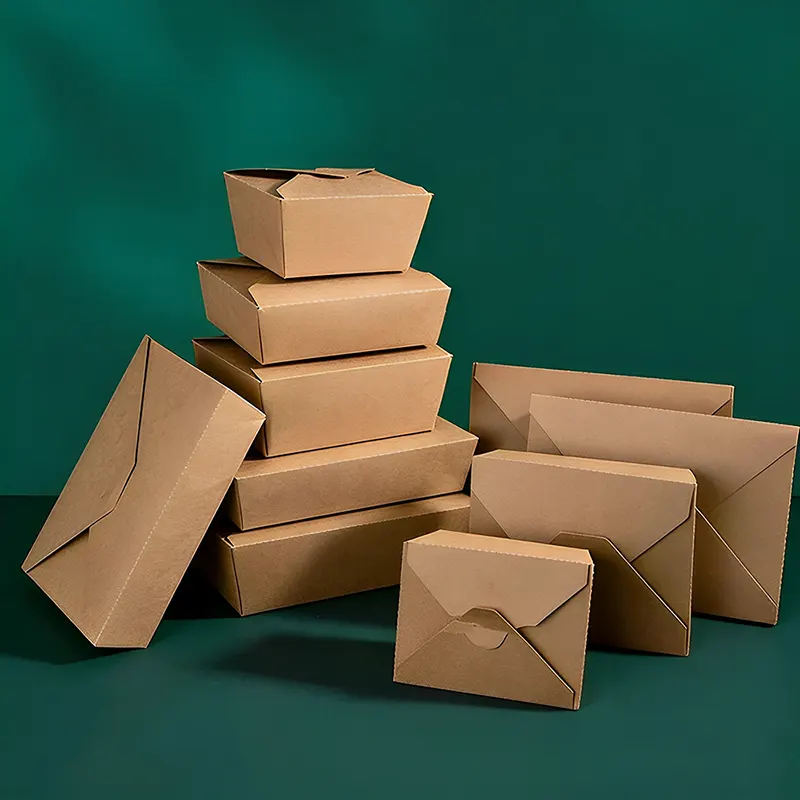 Caja de comida de papel de cuatro solapas de 1000 ml para arroz frito