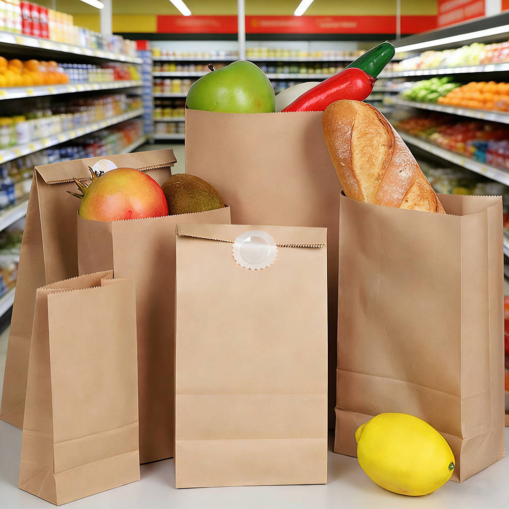 Bolsa de papel para frutas y verduras de supermercado de 15*28 cm