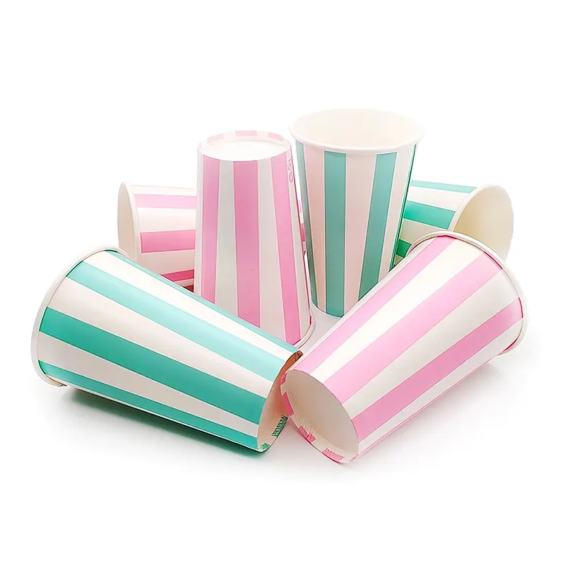 Vaso de papel de cola de hielo de pared simple de 16 oz