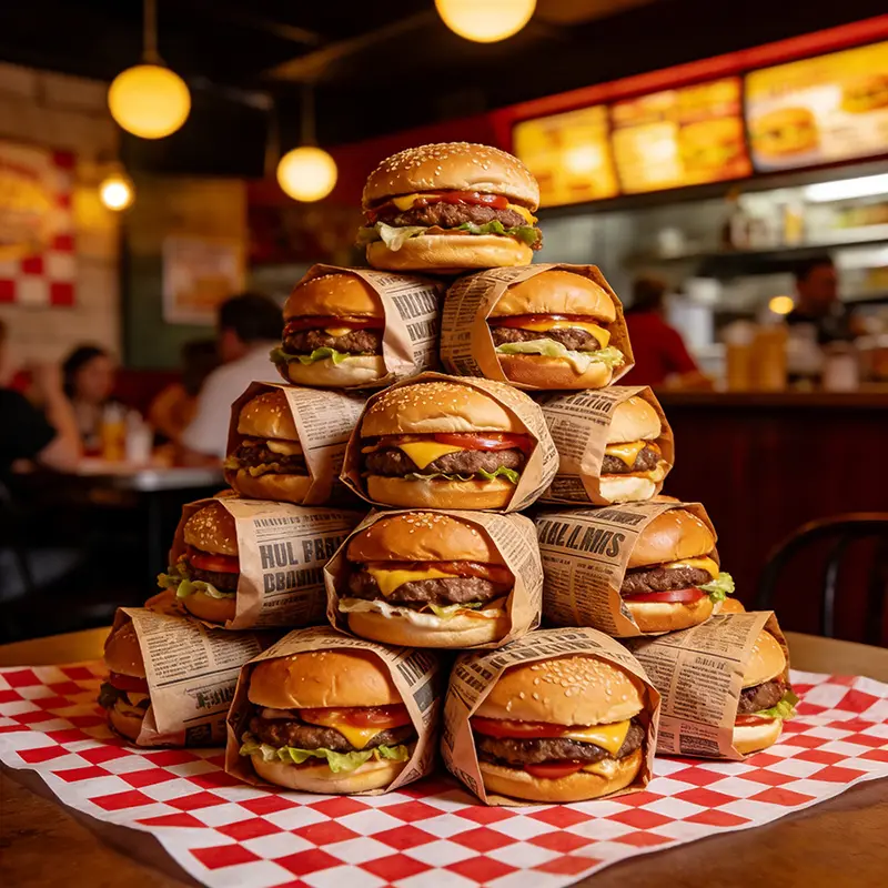 Papel para hamburguesa de 38*28cm