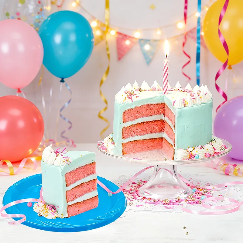 Plato de plástico redondo desechable para fiestas de 7 pulgadas