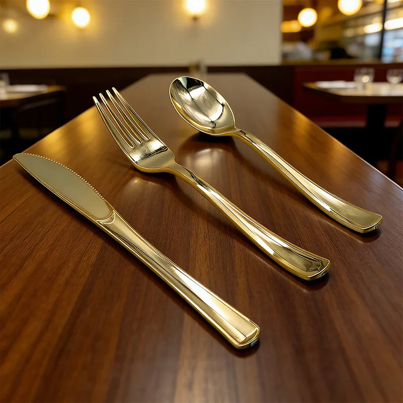 Cuchillos de fiesta clásicos Tenedores Cucharas Cubiertos de plástico