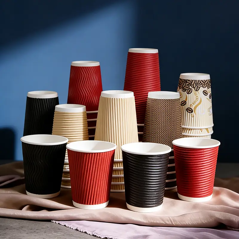 Vaso de papel Kraft de doble pared para café caliente