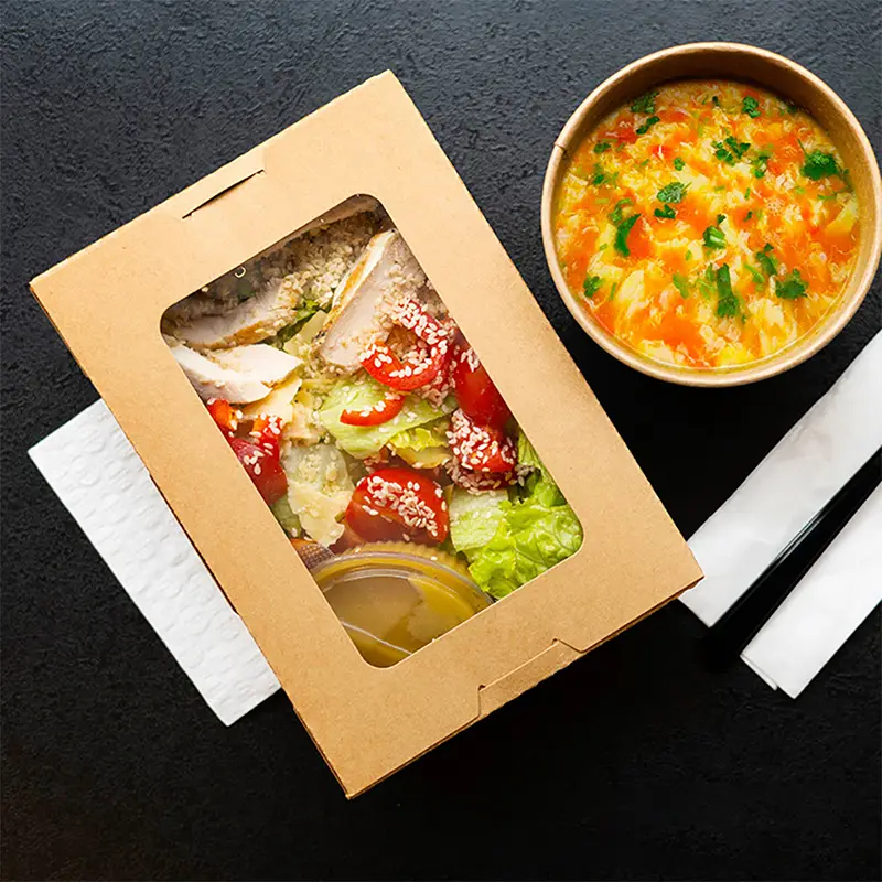 1200ml Disposable Window Paper Food Box